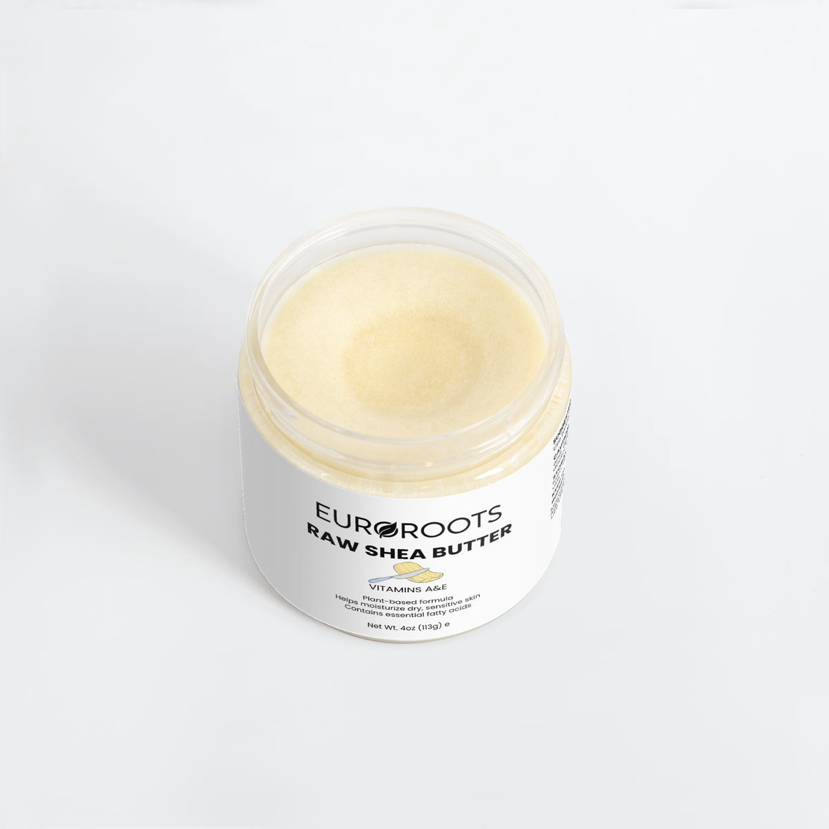 Raw Shea Butter, Shea Butter, front view, vitamin a, vitamin e, plant based formula, sensitive skin, essential fatty acids, bird perspective