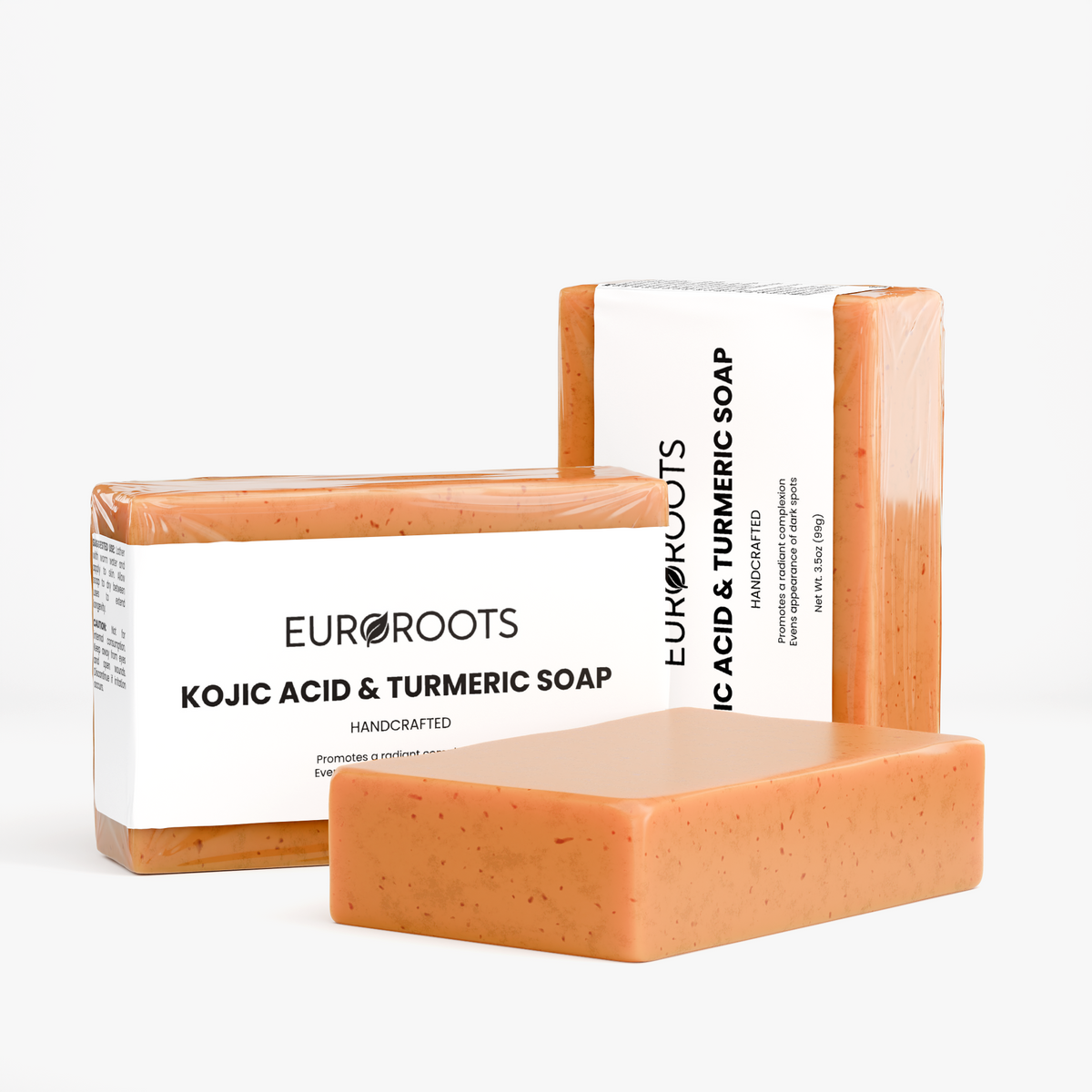 handmade soap, soap, kojic acid, tumeric, handcrafted, evens appearance of dark spots, 3 blocks