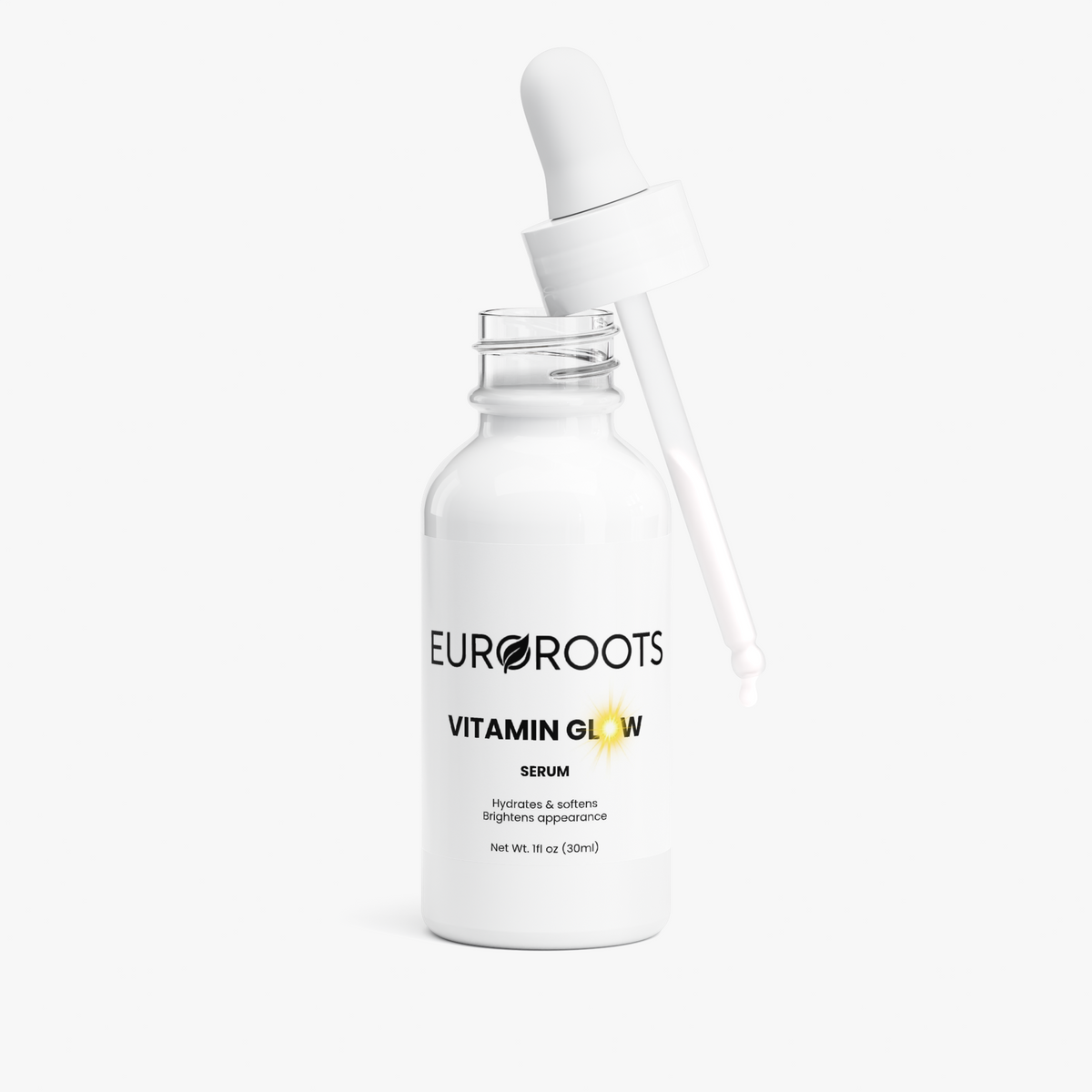 Vitamin, Glow, Serum, vitamin glow serum,  brightens appearance, hydrates, softens, front view, opened