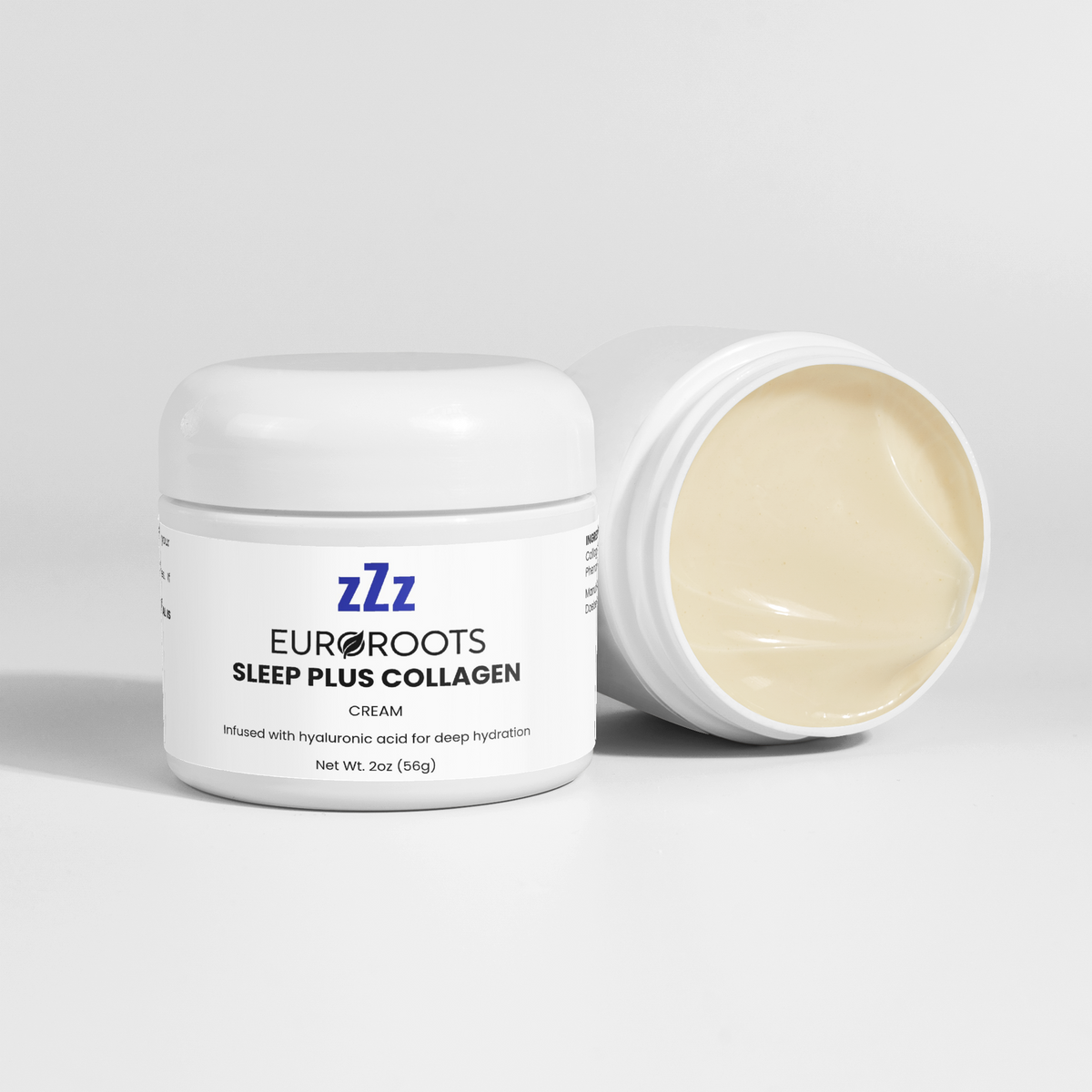 Collagen Cream, Sleep, sleep plus collagen cream, front view, one opened